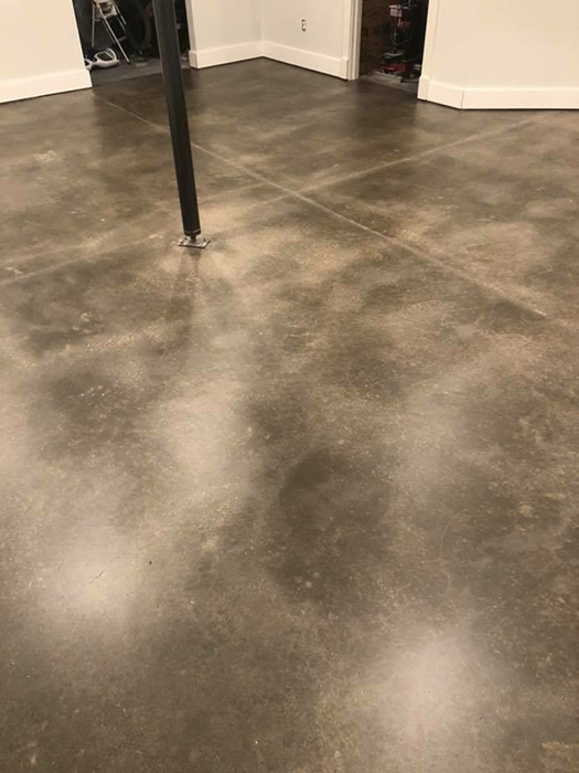 Decorative stained concrete floor by Stampcrete